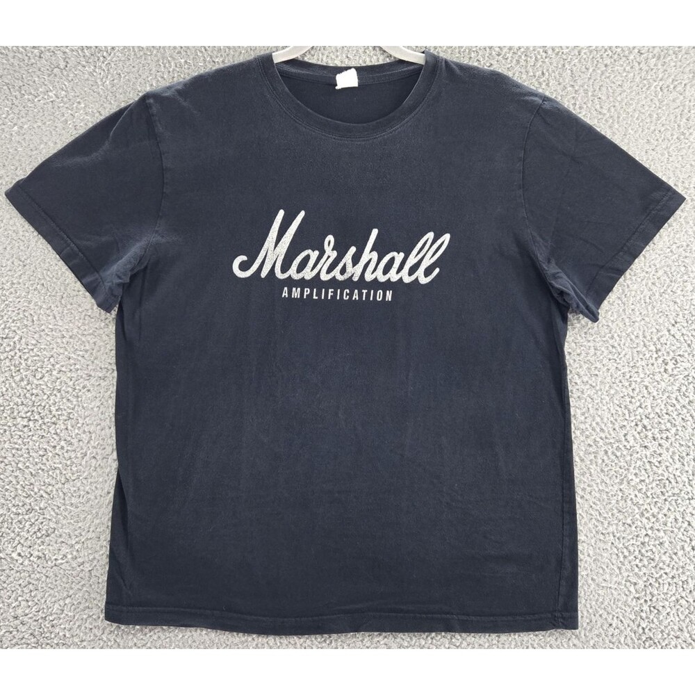 Vintage Marshall Amplification Shirt Mens Large Black Band Music Graphic Rock